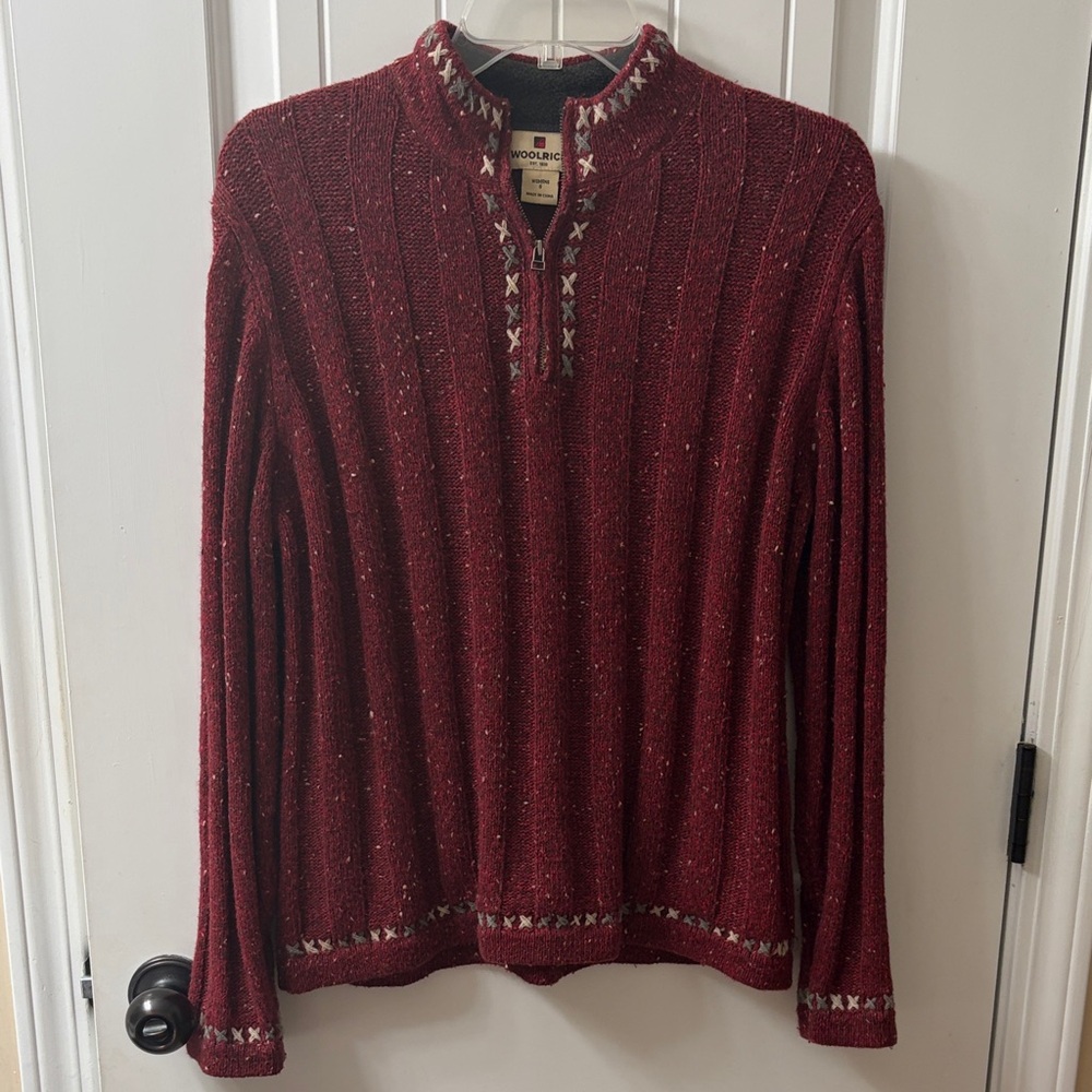 Woolrich Wool Blend 1/4 Zip Pullover Sweater - Size S